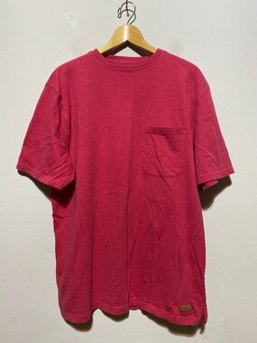 Pendleton Short Sleeve Tee One Pocket Mens Large Rose 100% Cotton